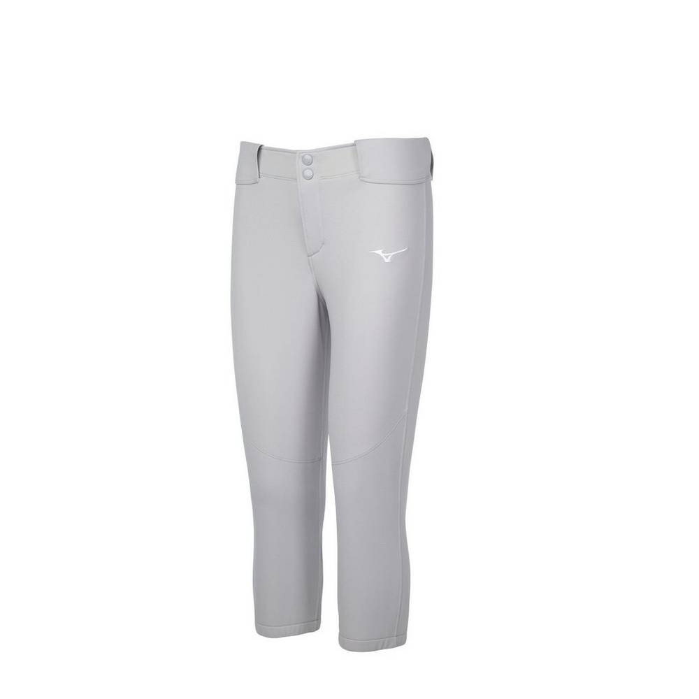 Pantaloni Mizuno Softball Belted Stretch Donna - Grigie - 24907-RVKB